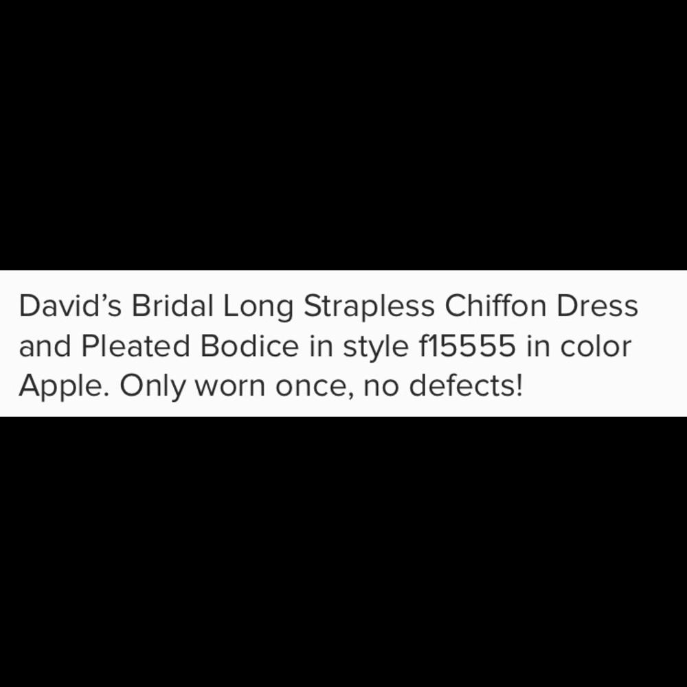 David’s Bridal Strapless Dress